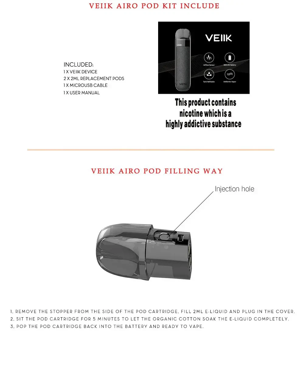 AIRO POD by VEIIK, 2ml Tank AIRO POD by VEIIK, 2ml Tank