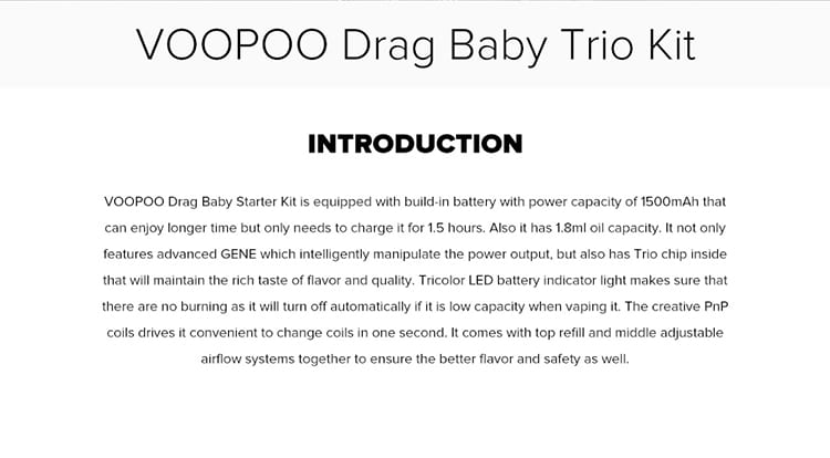 VOOPOO Drag Baby Trio 25W Starter Kit 